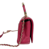 シャネル CHANEL トップハンドルチェーンショルダー ピンク/ゴールド金具 ラムスキン レディース ハンドバッグ