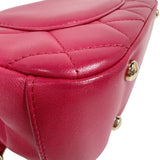 シャネル CHANEL トップハンドルチェーンショルダー ピンク/ゴールド金具 ラムスキン レディース ハンドバッグ