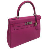 エルメス HERMES ケリー28 C刻 ローズパープル　シルバー金具 トゴ レディース ショルダーバッグ