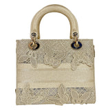 クリスチャン・ディオール Christian Dior レディディライトミディアム M0565OEIF ゴールド コットン ハンドバッグ