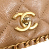 シャネル CHANEL マトラッセ　チェーンショルダーバッグ ベージュ　ゴールド金具 キャビアスキン レディース ショルダーバッグ