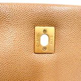 シャネル CHANEL マトラッセ　チェーンショルダーバッグ ベージュ　ゴールド金具 キャビアスキン レディース ショルダーバッグ