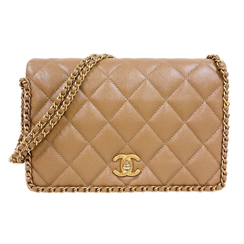 シャネル CHANEL マトラッセ チェーンショルダーバッグ ベージュ