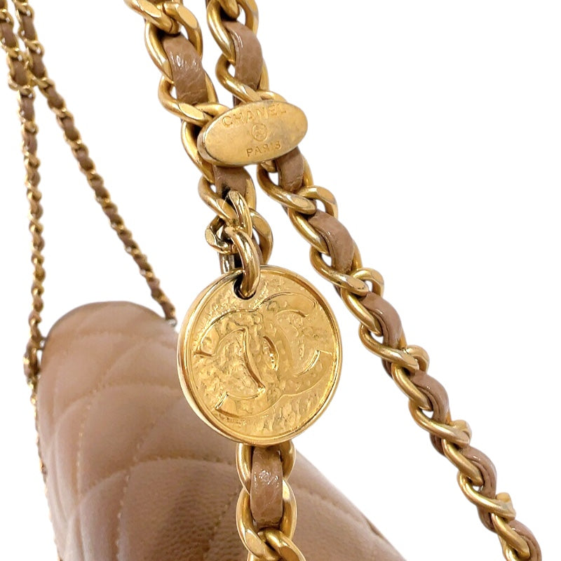 CHANEL(シャネル) ショルダーバッグ レディース マトラッセ ベージュ チェーンショルダー/ゴールド金具 キャビアスキン シャネル CHANEL マトラッセ チェーンショルダーバッグ ベージュ