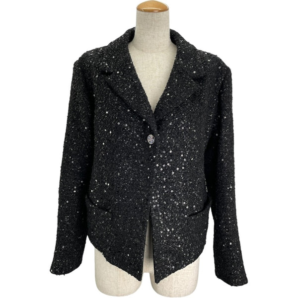 シャネル CHANEL グリッター装飾ツイードジャケット P77233 ブラック