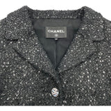 シャネル CHANEL グリッター装飾ツイードジャケット P77233 ブラック コットン レディース その他アウター