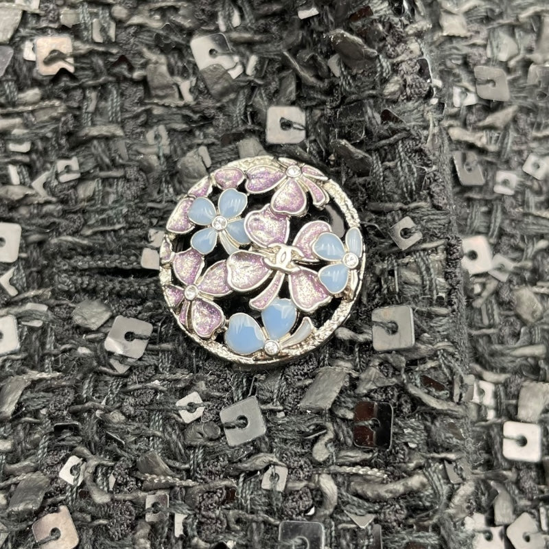 シャネル CHANEL グリッター装飾ツイードジャケット P77233 ブラック
