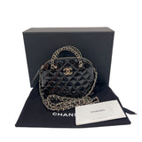 シャネル CHANEL マトラッセ　チェーンハンドルショルダーバッグ AP3354 ブラック　ゴールド金具 エナメル レディース ショルダーバッグ