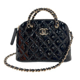 シャネル CHANEL マトラッセ　チェーンハンドルショルダーバッグ AP3354 ブラック　ゴールド金具 エナメル レディース ショルダーバッグ