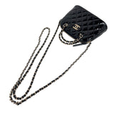 シャネル CHANEL マトラッセ　チェーンハンドルショルダーバッグ AP3354 ブラック　ゴールド金具 エナメル レディース ショルダーバッグ