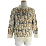 クリスチャン・ディオール Christian Dior オブリーク総柄ニットセーター 193M638AT344 アイボリー ウール メンズ セーター