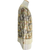 クリスチャン・ディオール Christian Dior オブリーク総柄ニットセーター 193M638AT344 アイボリー ウール メンズ セーター