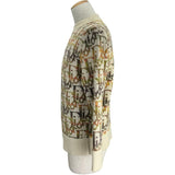 クリスチャン・ディオール Christian Dior オブリーク総柄ニットセーター 193M638AT344 アイボリー ウール メンズ セーター