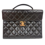 シャネル CHANEL ココマークマトラッセブリーフケース A02794 ブラック　ゴールド金具 ラムスキン レディース ブリーフケース