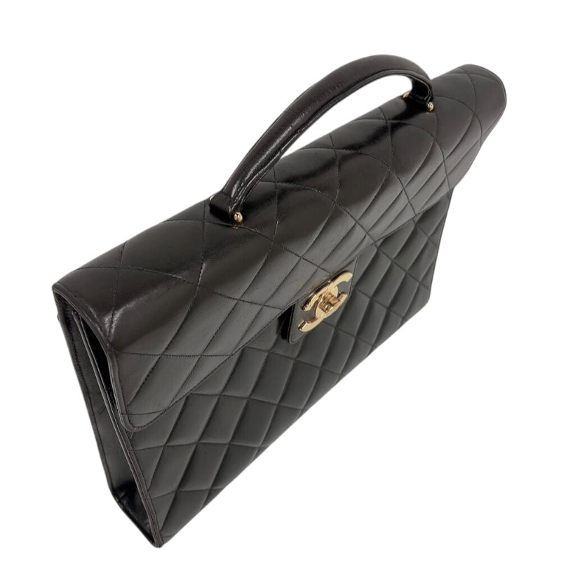 シャネル CHANEL ココマークマトラッセブリーフケース A02794 ブラック