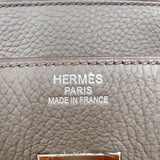 エルメス HERMES バーキン35　 □Q刻　(2013年製) エタン　シルバー金具　 トリヨンクレマンス レディース ハンドバッグ