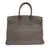 エルメス HERMES バーキン35　 □Q刻　(2013年製) エタン　シルバー金具　 トリヨンクレマンス レディース ハンドバッグ