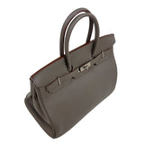 エルメス HERMES バーキン35　 □Q刻　(2013年製) エタン　シルバー金具　 トリヨンクレマンス レディース ハンドバッグ