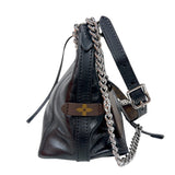 ルイ・ヴィトン LOUIS VUITTON キャリーオールバイブBB M12888 ブラック　シルバー金具 LVバイブ レディース ショルダーバッグ