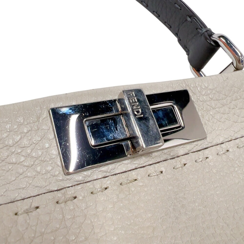フェンディ FENDI ピーカブーレギュラートリコロール 8BN290 アイボリー・キャラメル・グレー レザー レディース ショルダーバッグ フェンディ FENDI ピーカブーレギュラートリコロール 8BN290