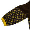 ルイ・ヴィトン LOUIS VUITTON モノグラム総柄ニットジップアップパーカー FJKC14 ブラウン ウール レディース パーカー