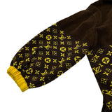 ルイ・ヴィトン LOUIS VUITTON モノグラム総柄ニットジップアップパーカー FJKC14 ブラウン ウール レディース パーカー