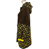 ルイ・ヴィトン LOUIS VUITTON モノグラム総柄ニットジップアップパーカー FJKC14 ブラウン ウール レディース パーカー