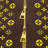 ルイ・ヴィトン LOUIS VUITTON モノグラム総柄ニットジップアップパーカー FJKC14 ブラウン ウール レディース パーカー