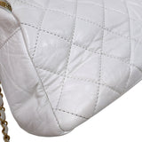 シャネル CHANEL マトラッセ2wayボーリングバッグ AS3740 ホワイト　ゴールド金具 カーフスキン レディース ショルダーバッグ