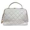 シャネル CHANEL マトラッセ2wayボーリングバッグ AS3740 ホワイト　ゴールド金具 カーフスキン レディース ショルダーバッグ