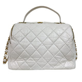 シャネル CHANEL マトラッセ2wayボーリングバッグ AS3740 ホワイト　ゴールド金具 カーフスキン レディース ショルダーバッグ