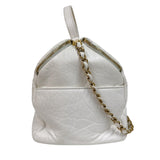 シャネル CHANEL マトラッセ2wayボーリングバッグ AS3740 ホワイト　ゴールド金具 カーフスキン レディース ショルダーバッグ