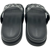 エルメス HERMES シェーヌダンクルサンダル ブラック レザー レディース サンダル