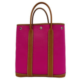 エルメス HERMES ガーデンファイル28 Z刻印 (2021年製) ビスキュイ　ローズパープル トワル　ネゴンダ レディース トートバッグ