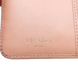 プラダ PRADA 二つ折りコンパクトウォレット 1ML225 ピンク/ゴールド金具 レザー レディース 二つ折り財布