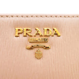プラダ PRADA 二つ折りコンパクトウォレット 1ML225 ピンク/ゴールド金具 レザー レディース 二つ折り財布