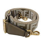 フェンディ FENDI ストラップユーFFジャガード 8AV386AJPEF1K48 ベージュ/ホワイト キャンバスレザー レディース ショルダーストラップ