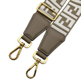 フェンディ FENDI ストラップユーFFジャガード 8AV386AJPEF1K48 ベージュ/ホワイト キャンバスレザー レディース ショルダーストラップ