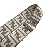 フェンディ FENDI ストラップユーFFジャガード 8AV386AJPEF1K48 ベージュ/ホワイト キャンバスレザー レディース ショルダーストラップ