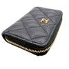 シャネル CHANEL クラシック ジップ コインパース AP0216 ブラック　ゴールド金具 ラムスキン レディース コインケース
