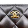 シャネル CHANEL クラシック ジップ コインパース AP0216 ブラック　ゴールド金具 ラムスキン レディース コインケース