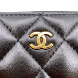 シャネル CHANEL クラシック ジップ コインパース AP0216 ブラック　ゴールド金具 ラムスキン レディース コインケース