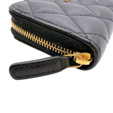 シャネル CHANEL クラシック ジップ コインパース AP0216 ブラック　ゴールド金具 ラムスキン レディース コインケース