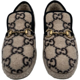 グッチ GUCCI GG総柄 ムートンシューズ ベージュ ウール/ポア レディース ローファー
