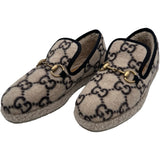 グッチ GUCCI GG総柄 ムートンシューズ ベージュ ウール/ポア レディース ローファー