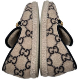 グッチ GUCCI GG総柄 ムートンシューズ ベージュ ウール/ポア レディース ローファー