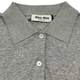 ミュウミュウ miu miu ワンポイントロゴポロワンピース MJA891 グレー コットン レディース ワンピース