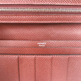 エルメス HERMES ベアンスフレヴェルソ T刻印　(2015年製) ルージュアッシュ　シルバー金具 エプソン レディース 長財布