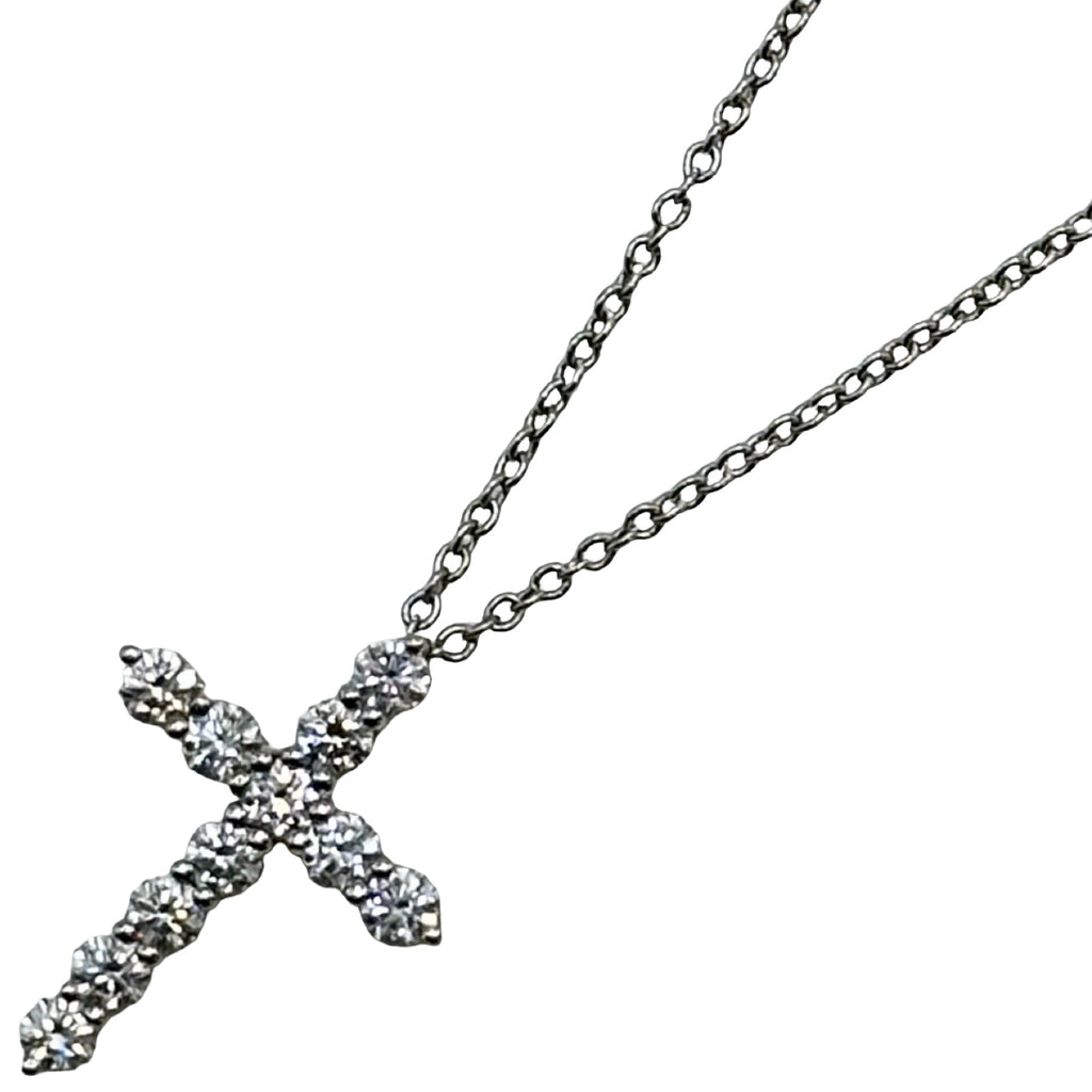 ティファニー TIFFANY＆CO ダイヤクロスネックレス プラチナ Pt950