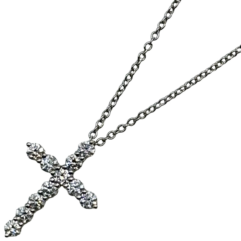 ティファニー TIFFANY＆CO ダイヤクロスネックレス プラチナ Pt950